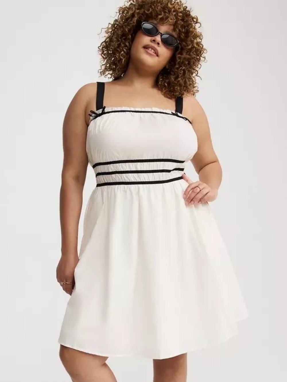New TORRID Smocked Cotton Poplin Babydoll Sundress Dress Sz 2X 18/20